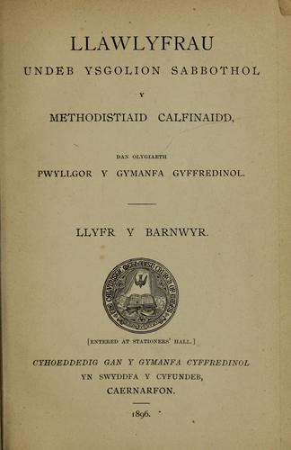 Cover for Llyfr a Barnwyr