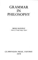 Cover for Grammar in philosophy