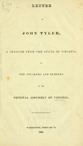 Cover for Letter of John Tyler