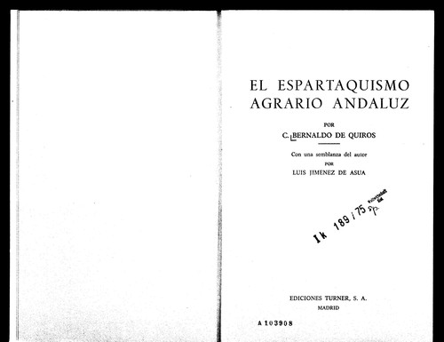 Cover for El espartaquismo agrario andaluz