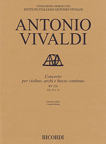 Cover for Concerto for Violin, Strings and Basso Continuo - RV216, Op. 6 No. 4