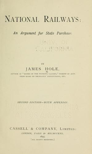 Cover for National railways: an argument for state purchase.