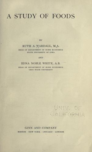 Cover for A study of foods
