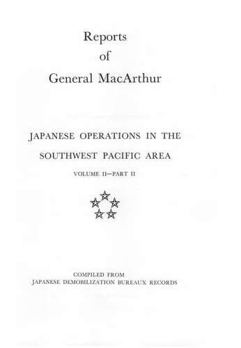 Cover for Reports of General MacArthur