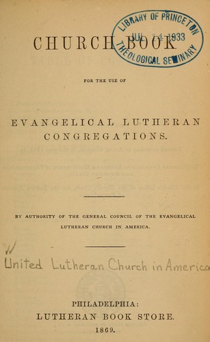 Cover for Church book for the use of Evangelical Lutheran congregations