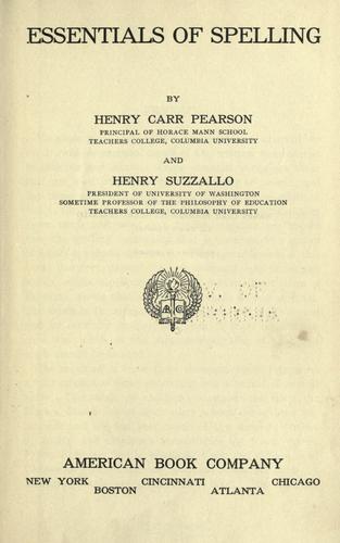 Cover for Essentials of spelling