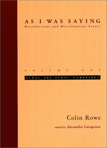 Cover for As I Was Saying, Vol. 1