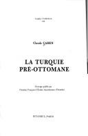 Cover for La Turquie pré-ottomane