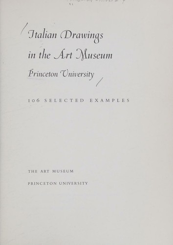 Cover for Italian drawings in the Art Museum, Princeton University