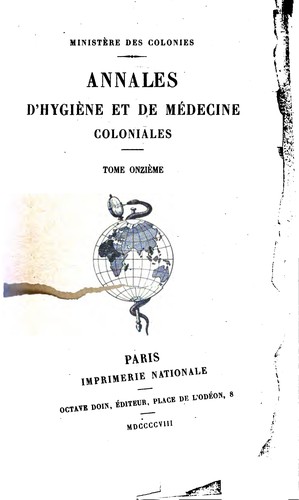 Cover for Annales d'hygiène et de médecine coloniales