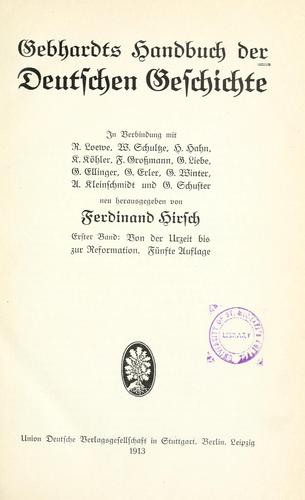 Cover for Gebhardts Handbuch der deutschen Geschichte