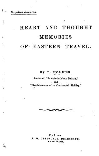 Cover for Heart and thought memories of eastern travel.