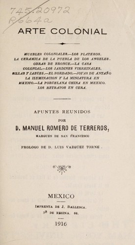 Cover for Arte colonial ...