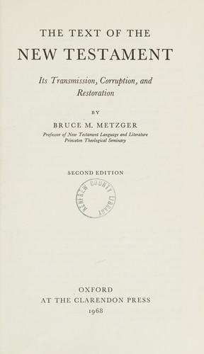 Cover for The text of the New Testament