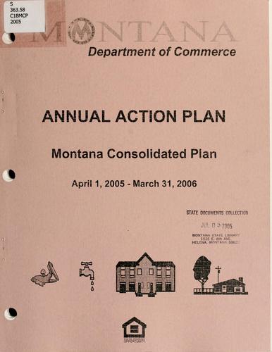 Cover for Montana consolidated plan, annual action plan