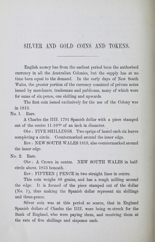 Cover for The tradesmen's tokens of the Australasian colonies, together with an account of the early silver pieces and gold coinage of Australia