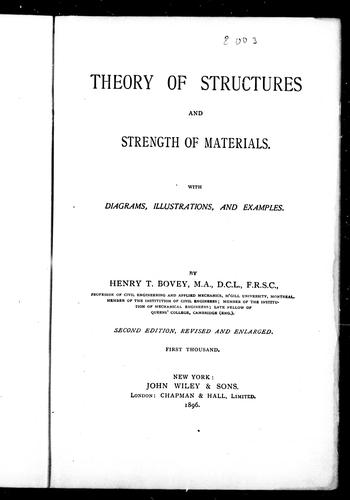 Cover for Theory of structures and strength of materials