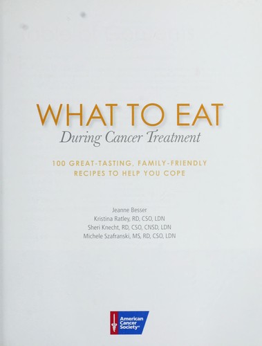 Cover for What to eat during cancer treatment