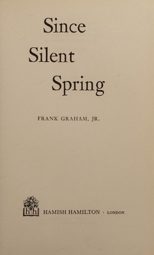 Cover for Since "Silent spring".