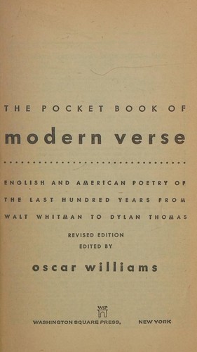 Cover for The pocket book of modern verse