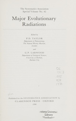 Cover for Major evolutionary radiations