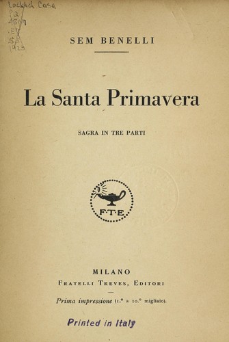 Cover for La santa primavera