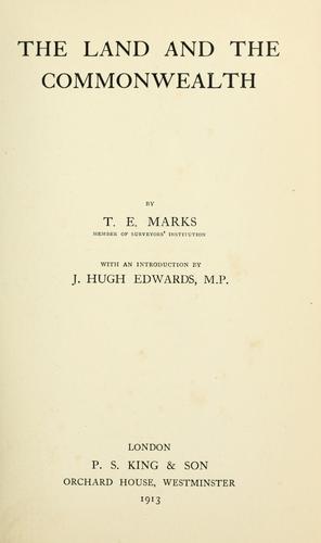 Cover for The land and the commonwealth