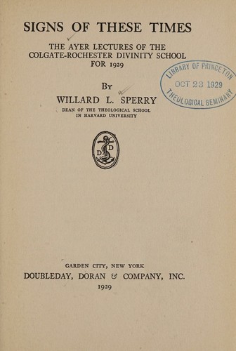 Cover for Signs of these times