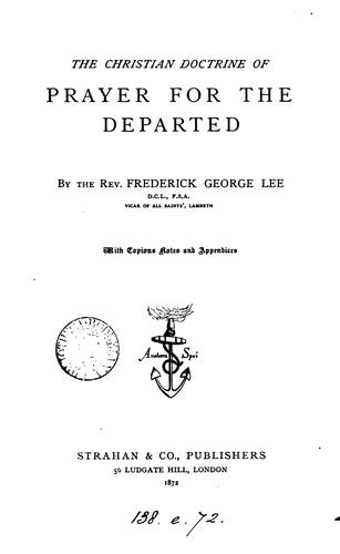 Cover for The Christian doctrine of prayer for the departed