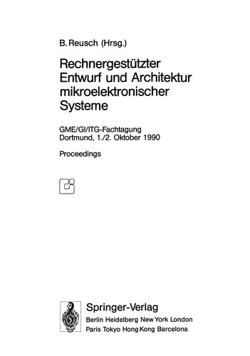 Cover for Rechnergestützter Entwurf und Architektur mikroelektronischer Systeme