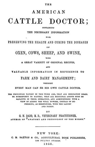 Cover for The American cattle doctor