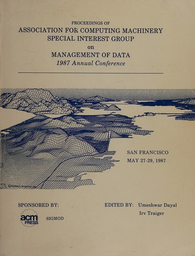 Cover for Proceedings of Association for Computing Machinery Special Interest Group on Management of Data