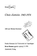 Cover for Choix d'articles 1943-1974