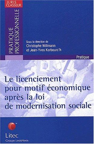 Cover for Le licenciement pour motif économique après la loi de modernisation sociale