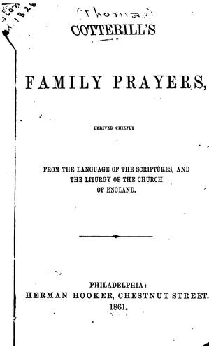 Cover for Cotterill's Family Prayers: Derived Chiefly from the Language of the ...
