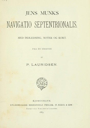 Cover for Jens Munks Navigatio septentrionalis
