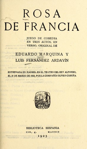 Cover for Rosa de Francia