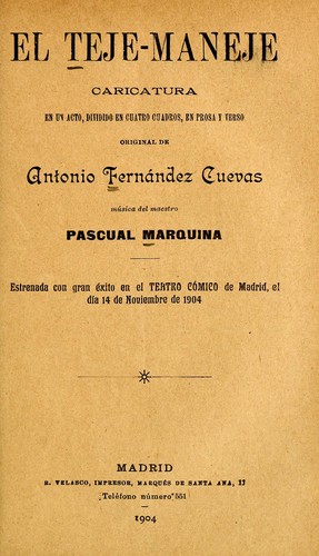 Cover for El teje-maneje