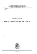 Cover for Wprowadzenie do teorii terminu