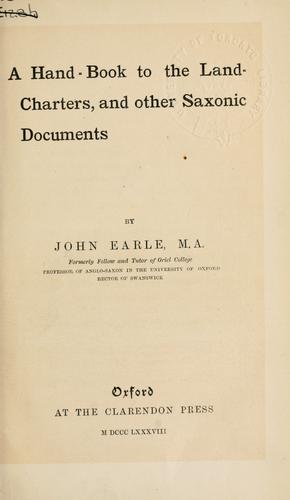 Cover for A hand-book to the land-charters, and other Saxonic documents.