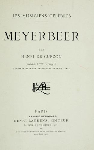 Cover for Meyerbeer