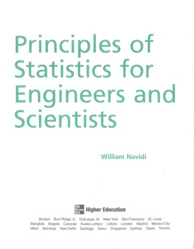 Cover for Principles of statistics for engineers and scientists