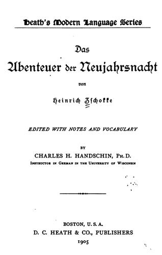 Cover for das abenteuer der neujahrsnacht
