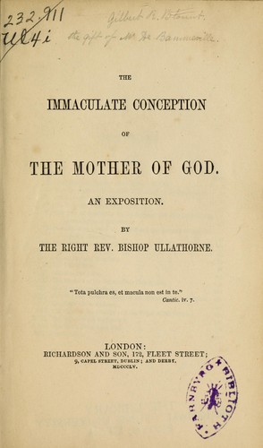 Cover for The Immaculate Conception of the Mother of God