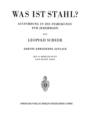 Cover for Was ist Stahl?