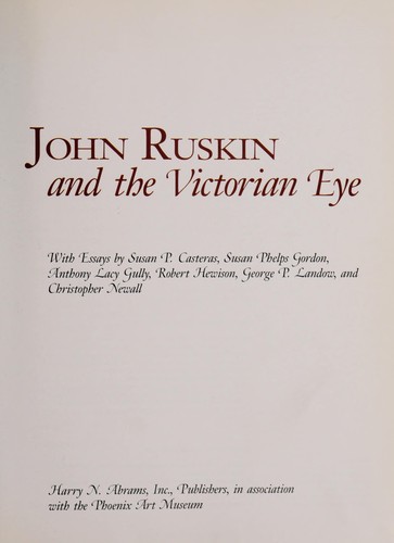 Cover for John Ruskin and the Victorian eye