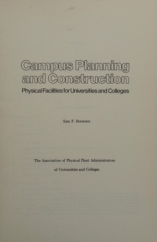 Cover for Campus planning and construction