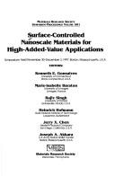 Cover for Surface-controlled nanoscale materials for high-added-value applications