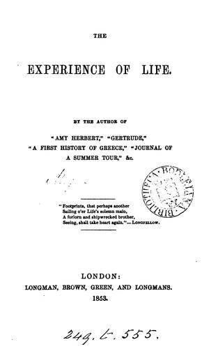 Cover for The Experience of Life