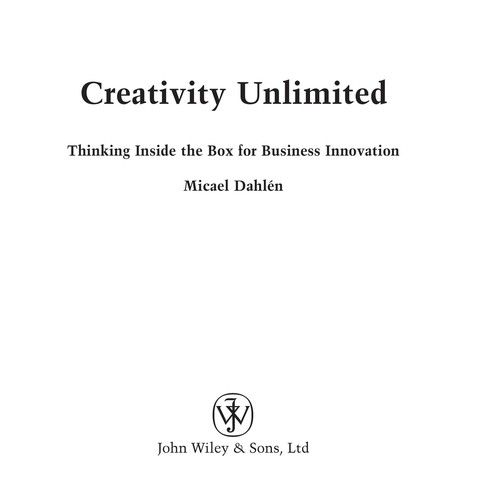 Cover for Creativity unlimited